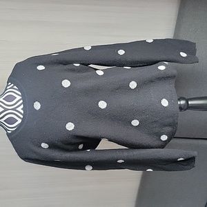 QI CASHMERE Polka Dot Pullover Cashmere Sweater - Medium